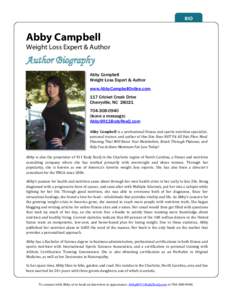 BIO  Abby Campbell Weight Loss Expert & Author  Author Biography