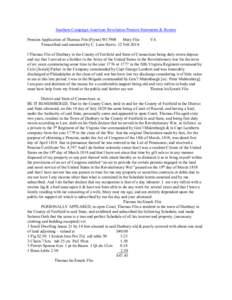 Southern Campaign American Revolution Pension Statements & Rosters Pension Application of Thomas Flin (Flynn) W17908 Mary Flin Transcribed and annotated by C. Leon Harris. 12 Feb[removed]VA