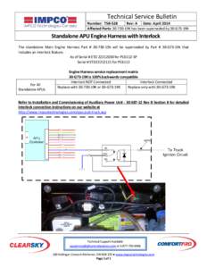 Technical Service Bulletin Number: TSB-528 Rev: A Date: April 2014 Affected Parts: 19K has been superseded by 30-G73-19K  Standalone APU Engine Harness with Interlock