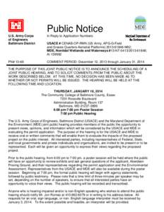 Public Notice U.S. Army Corps of Engineers Baltimore District  PN# 13-68