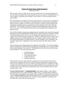 NESCAUM Model Regulation for Outdoor Hydronic Heaters  1 Outdoor Hydronic Heater Model Regulation January 29, 2007