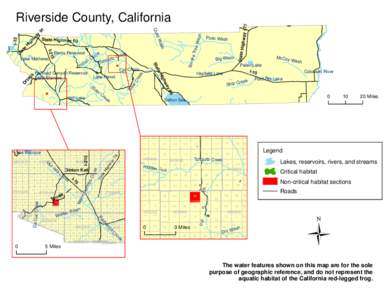 US EPA - Red Legged Frog, Riverside County, California Map