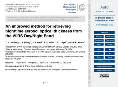 This discussion paper is/has been under review for the journal Atmospheric Measurement Techniques (AMT). Please refer to the corresponding final paper in AMT if available. Discussion Paper  Atmos. Meas. Tech. Discuss., 8