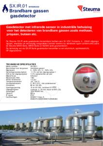 SX.IR.01 Brandbare gassen gasdetector INFRAROOD  Gasdetector met infrarode sensor in industriële behuizing