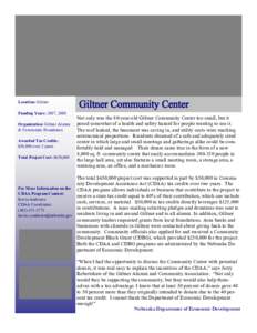 Giltner /  Nebraska / Tax credit / Affordable housing / Community Development Block Grant / United States Department of Housing and Urban Development