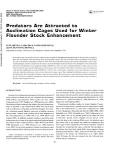 Downloaded By: [Fairchild, Elizabeth] At: 13:22 5 March[removed]Reviews in Fisheries Science, 16(1–3):262–268, 2008 C Taylor and Francis Group, LLC Copyright  ISSN: [removed]print