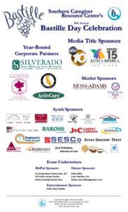 Southern Caregiver Resource Center’s 20th Annual Bastille Day Celebration Media Title Sponsors