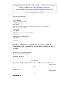 Avertissement: ce document de synthèse constitue une traduction de la requête complète en allemand (lien : http://klimaseniorinnen.ch/wpcontent/uploadsGesuch-um-Erlass-Verfuegung_Sperrfrist.pdf). Seul le text