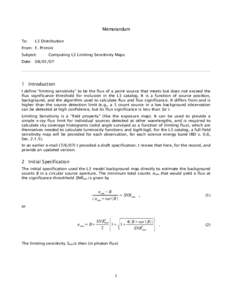 Memorandum To: L3 Distribution  From: F. Primini