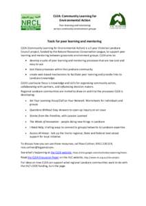 Microsoft Word - CLEA Invitation to Landcare groups and networks
