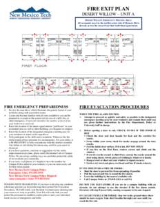 FIRE EXIT PLAN DESERT WILLOW – UNIT A DESERT WILLOW EMERGENCY MEETING AREA: All occupants meet on the northwestern side of Romero Drive directly across the street from their individual apartments