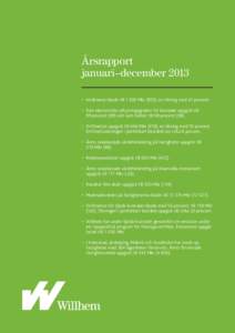 Årsrapport januari–december 2013 •	 Intäkterna ökade till 1 200 Mkr (853), en ökning med 41 procent. •	 Den ekonomiska uthyrningsgraden för bostäder uppgick till	 	 99 procent (99) och som helhet till 98 pr