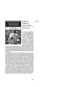 Evolutionary biology / Selection / Peter and Rosemary Grant / Charles Darwin / Natural selection / Evolution / Galápagos Islands / On the Origin of Species / Darwin / Biology / Evolutionary biologists / Fellows of the Royal Society