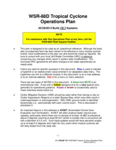 WSR-88D Tropical Cyclone Operations Plan[removed]Build 14.1 Systems NOTE For assistance with this Operations Plan at any time, call the WSR-88D Field Support Hotline.
