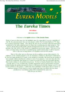 News Page - The Eureka Times 8th Edition - 10 Octof 10 http://eurekamodels.com.au/news8th.html