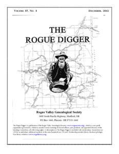 V OLUME 47, N O . 4  D ECEMBER , 2012 Rogue Valley Genealogical Society 3405