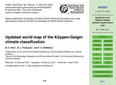 Physical geography / Köppen climate classification / Humid continental climate / Wladimir Köppen / Precipitation / Vegetation / Global climate model / Climatology / Semi-arid climate / Atmospheric sciences / Climate / Meteorology