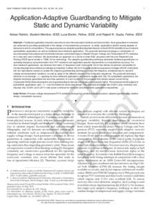 IEEE TRANSACTIONS ON COMPUTERS, VOL. 63, NO. XX, Application-Adaptive Guardbanding to Mitigate Static and Dynamic Variability