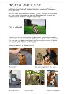 “No it’s a Basset Hound” Many of us while out walking must have been told “what nice beagles.” This happened to Dave Patten who produced this helpful guide for one of his yachtie friends. He wrote: “You may b