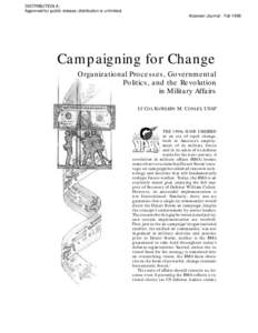 Campaigning for Change: Organizational Processes, Governmental Politics, and the Revolution in Military Affairs
