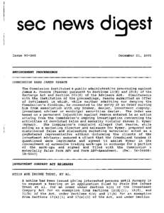 SEC News Digest, [removed]