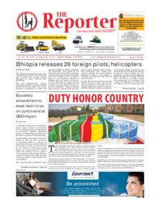 The Reporter | Saturday | October 25, 2014  Vol. XIX No. 946 |1 Vol. IXI No. 946 | October 25, 2014 | ADDIS ABABA, ETHIOPIA