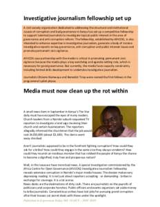 Investigative journalism / Politics / Abuse / Political corruption / Corruption in Kenya