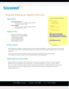 Signiant Enterprise Support Services Support Hours - -