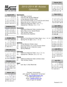 Microsoft Word - MIA[removed]Calendar Dates[removed]doc