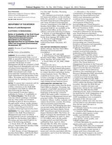 Federal Register / Vol. 78, No[removed]Friday, August 30, [removed]Notices Jean Sonneman, Information Collection Clearance Officer, Bureau of Land Management. [FR Doc. 2013–21281 Filed 8–29–13; 8:45 am] BILLING CODE 4