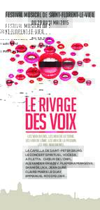 festival musical de Saint-Florent-Le-Vieil  du 29 au 31 mai 2015 Le Rivage  des Voix