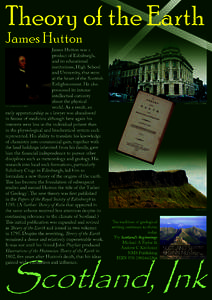 Theory of the Earth James Hutton James Hutton was a product of Edinburgh, and its educational