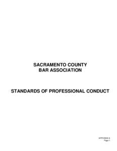 SACRAMENTO COUNTY BAR ASSOCIATION STANDARDS OF PROFESSIONAL CONDUCT  APPENDIX A