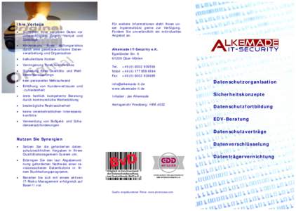 Firmenflyer Alkemade IT-Security e.K.