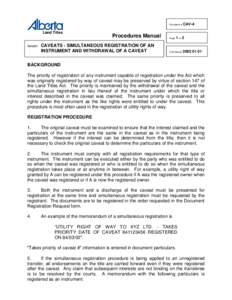 Procedure #  Land Titles Subject: