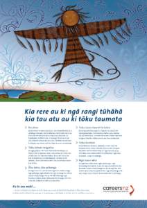 Kia rere au ki nga rangi tuhaha kia tau atu au ki toku taumata Ko ahau Ko koe tonu te manu tukutuku – ko ō wawata ēnā, ko ō whāinga mōu ake, mō tō whānau, mō tō rahi, mō tō ao.