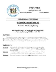 Proposal / Request for proposal / New Castle County /  Delaware / Business / Sales / Elsmere /  Delaware
