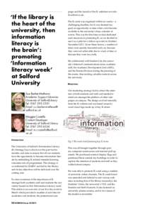 ‘If the library is the heart of the university, then information literacy is the brain’: