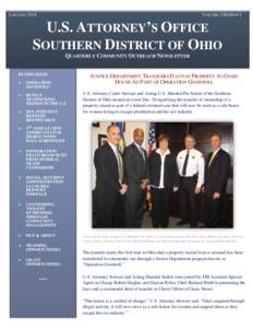 JANUARY[removed]VOLUME 2 EDITION 1 U.S. ATTORNEY’S OFFICE SOUTHERN DISTRICT OF OHIO
