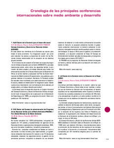 Cronología de las principales conferencias internacionales sobre medio ambiente y desarrollo 1. XLVII Sesión de la Comisión para el desarrollo social  histórica de elaborar un instrumento jurídicamente vinculante