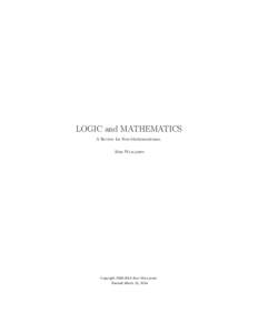 LOGIC and MATHEMATICS A Review for Non-Mathematicians. Alun Wyn-jones Copyright[removed]Alun Wyn-jones. Revised March 15, 2014
