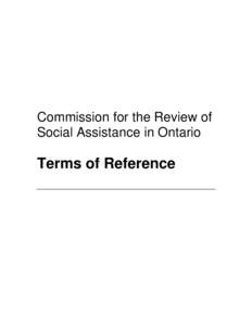 Commission for the Review of Social Assistance in Ontario