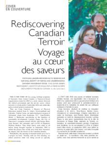 COVER EN COUVERTURE Rediscovering Canadian Terroir