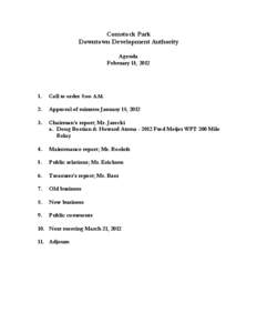 Comstock Park Downtown Development Authority Agenda February 15, [removed].