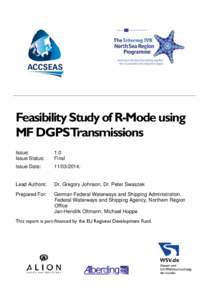 Feasibility Study of R-Mode using MF DGPSTransmissions Issue: Issue Status:  1.0
