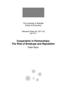The University of Adelaide School of Economics Research Paper No[removed]April 2011
