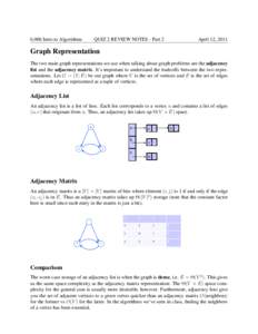 6.006 Intro to Algorithms  QUIZ 2 REVIEW NOTES - Part 2 April 12, 2011