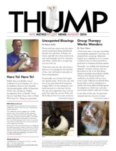 NYC METRO RABBIT NEWS AUGUST 2014 Photo: Marylee Matturro Unexpected Blessings  Group Therapy