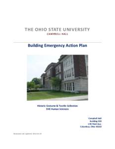THE OHIO STATE UNIVERSITY C A MPB E L L H A L L Building Emergency Action Plan  Historic Costume & Textile Collection