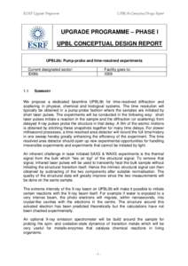 ESRF Upgrade Programme  UPBL9b Conceptual Design Report UPGRADE PROGRAMME – PHASE I UPBL CONCEPTUAL DESIGN REPORT